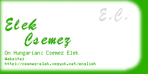 elek csemez business card